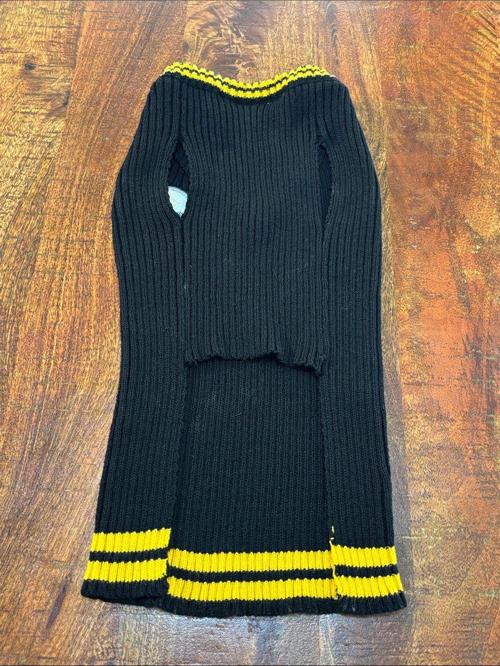 Pets First Black & Yellow Knit Dog Vest with Team Patch - Picture 3 of 5
